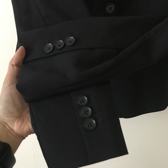 Express Two Button Suit Blazer Black Jacket Size 2 - Picture 5 of 13
